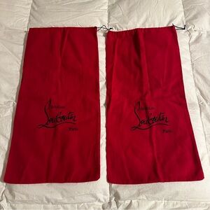 Christian Louboutin Large Red Flannel Boot Dust Bags (2)